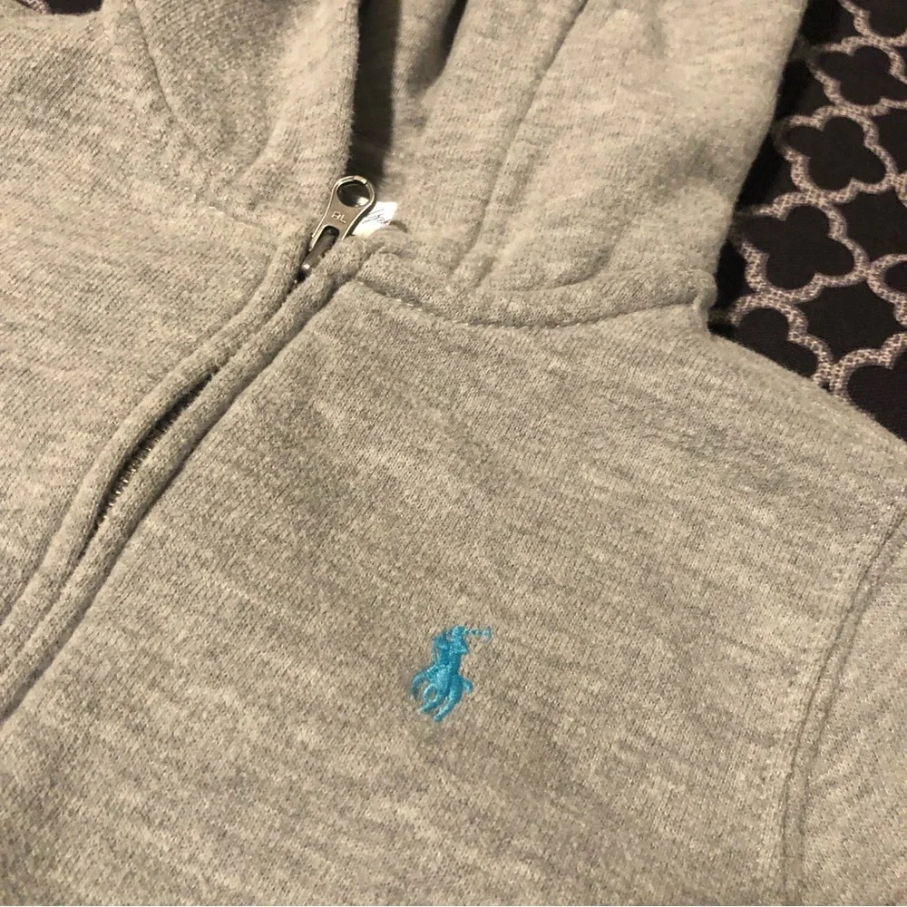 Polo Ralph Lauren Jacket Toddler 24 Months Gray Full Zip Hooded Fleece Logo H1 - Picture 7 of 7